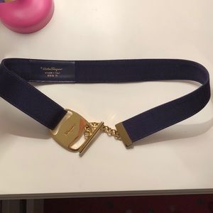 Navy blue Ferragamo belt